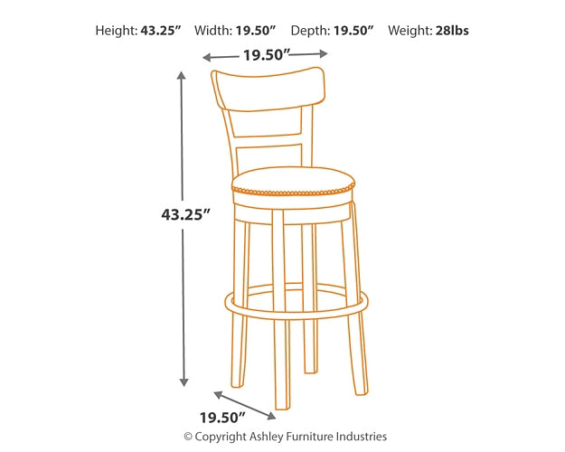 Pinnadel UPH Swivel Barstool (1/CN)