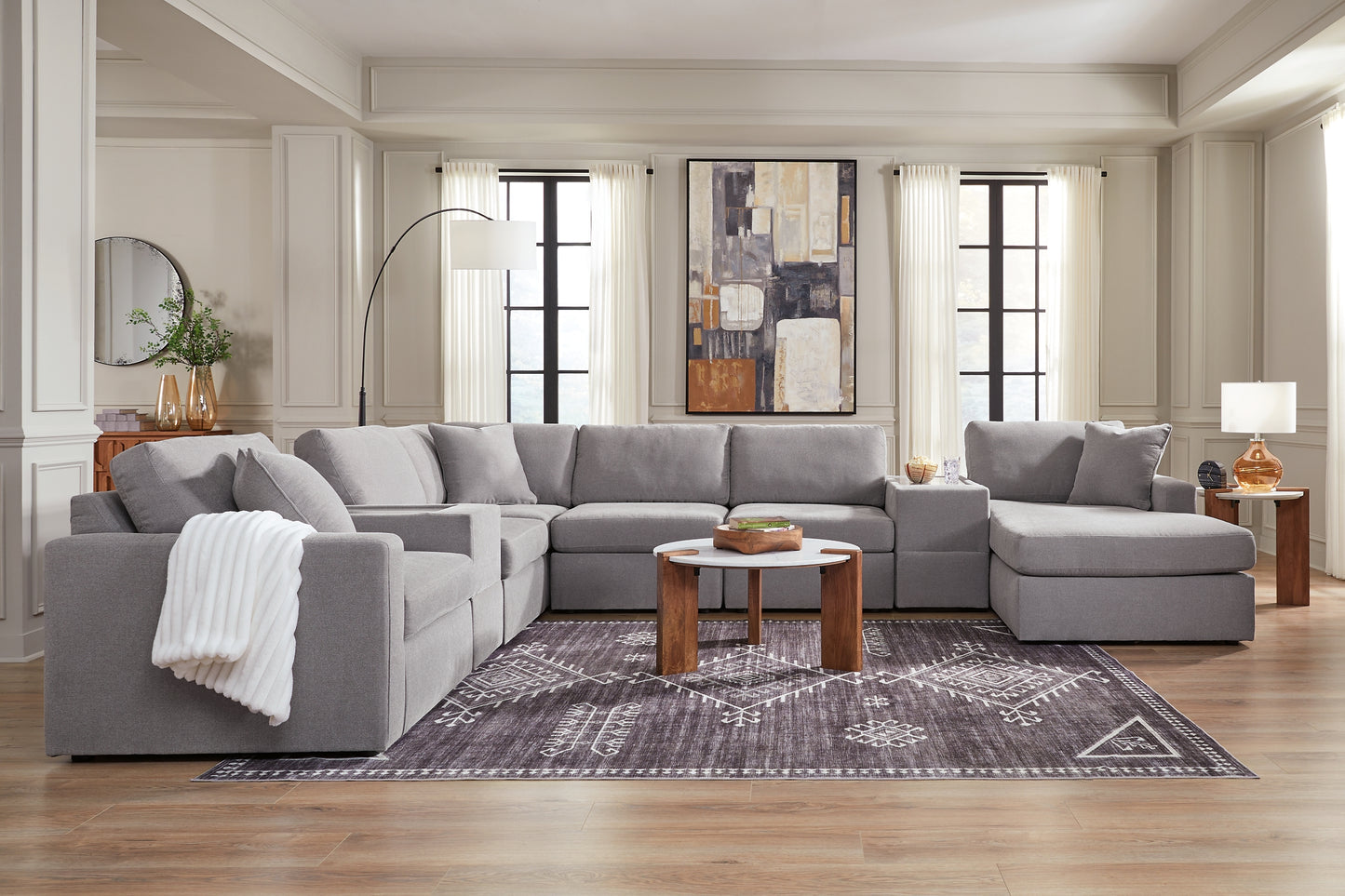 Modmax 8-Piece Sectional with Chaise and Storage Consoles