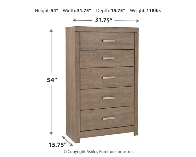 Culverbach Full Panel Bed with Mirrored Dresser and Chest